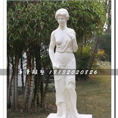 漢白玉美女石雕，公園人物雕塑
