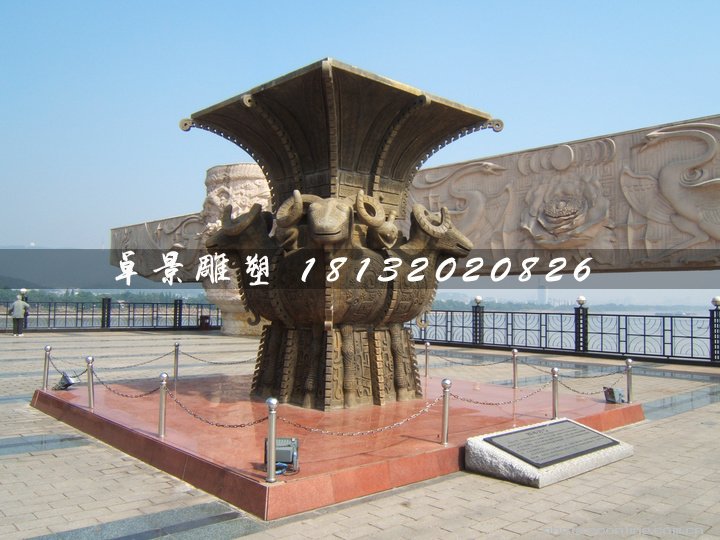 四羊方尊銅雕，廣場銅雕 (2)