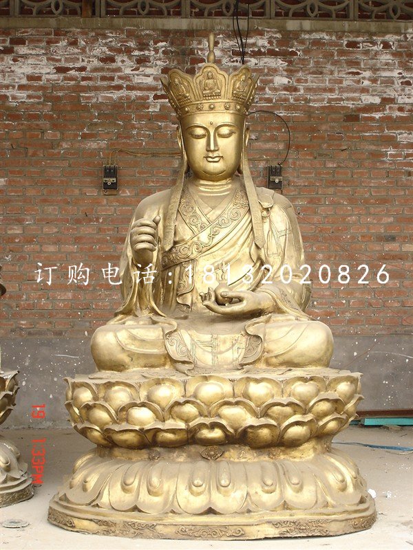 黃銅佛像雕塑，地藏王銅雕 (1)