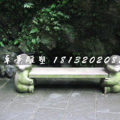 小猴造型長椅石雕，公園石椅子