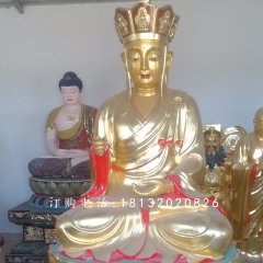 地藏王銅雕，彩繪地藏菩薩銅雕