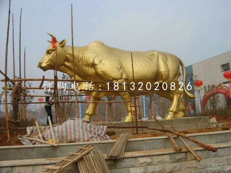 黃金牛銅雕，廣場(chǎng)大型銅牛雕塑