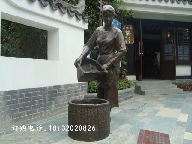 采茶銅雕，廣場(chǎng)采茶小品銅雕 (5)