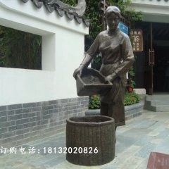 采茶銅雕，廣場采茶小品雕塑