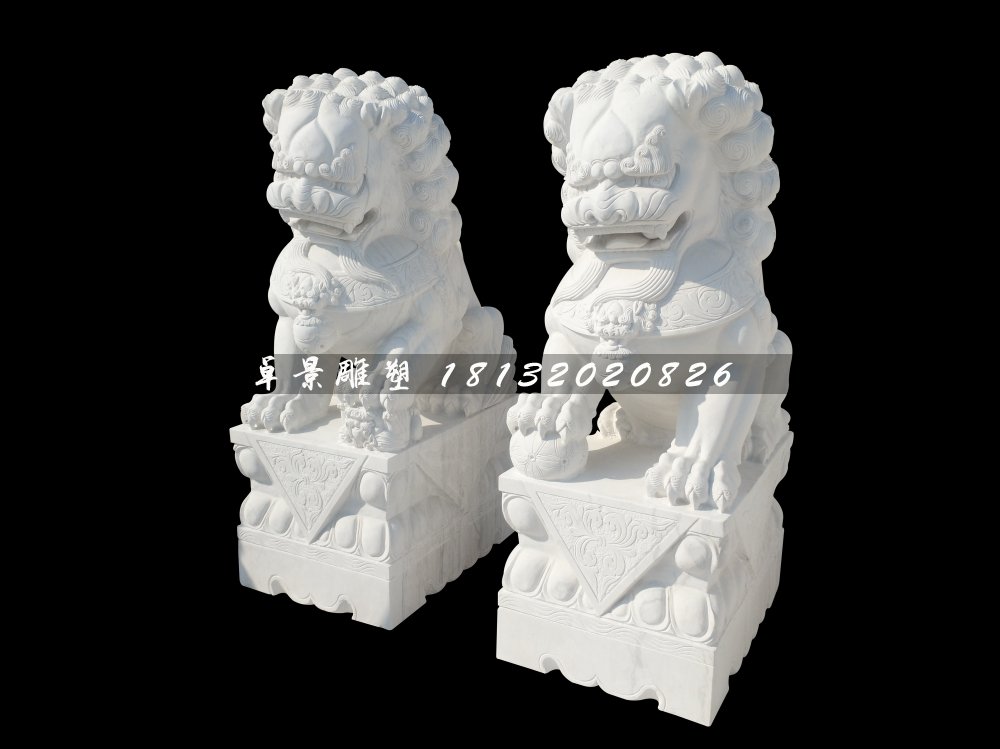 北京獅石雕，漢白玉獅子 (2)