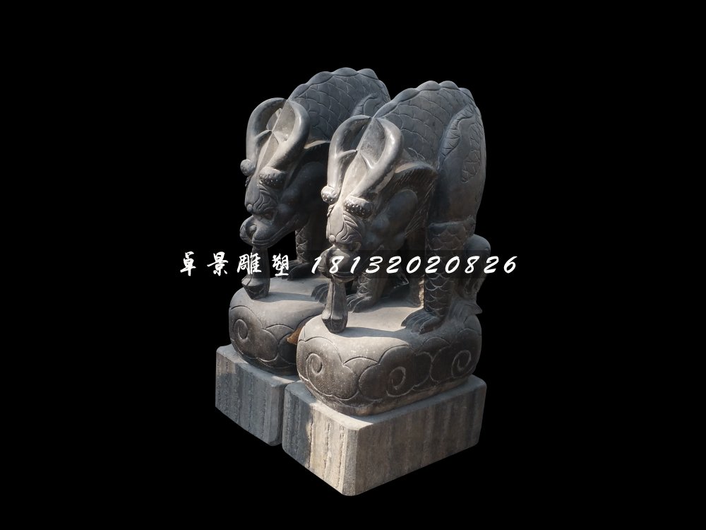 避水獸石雕，青石龍九子
