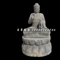 如來佛石雕，青石坐式佛像