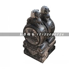 獅子門墩，仿古抱鼓石