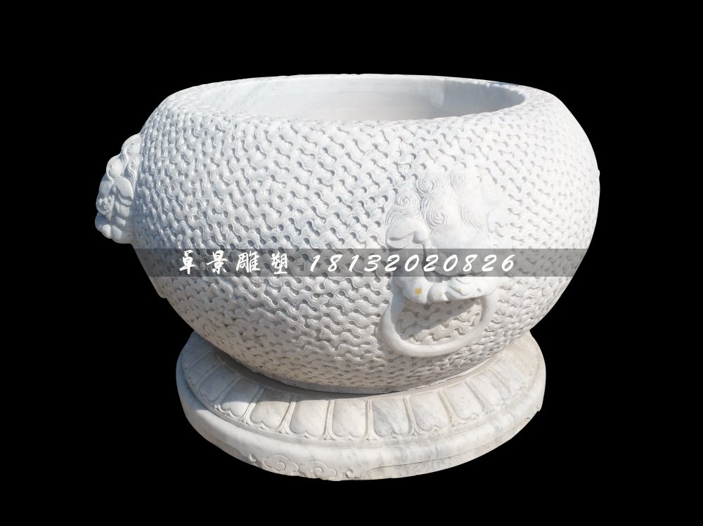 水缸石雕，大理石水缸