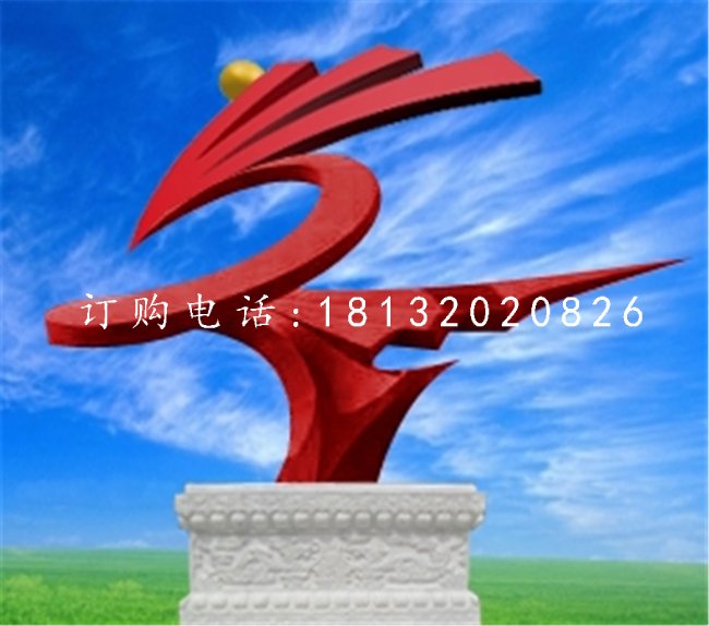 不銹鋼展翅雕塑，企業(yè)抽象雕塑
