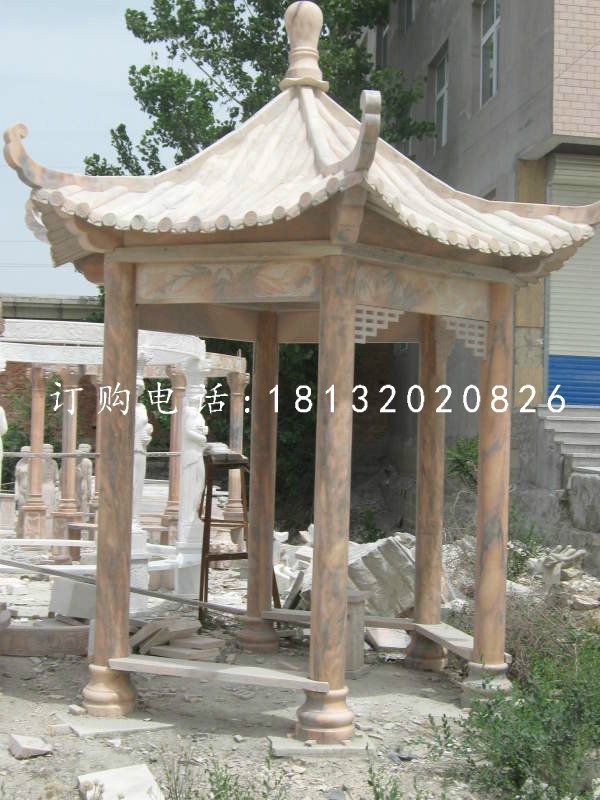 涼亭石雕，大理石涼亭雕塑 (3)