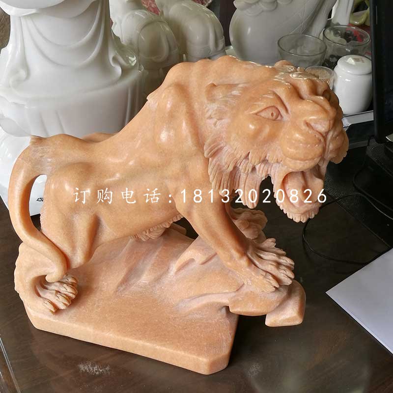 晚霞紅老虎石雕，動(dòng)物石雕
