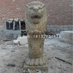 魚尾獅石雕，砂巖動(dòng)物雕塑