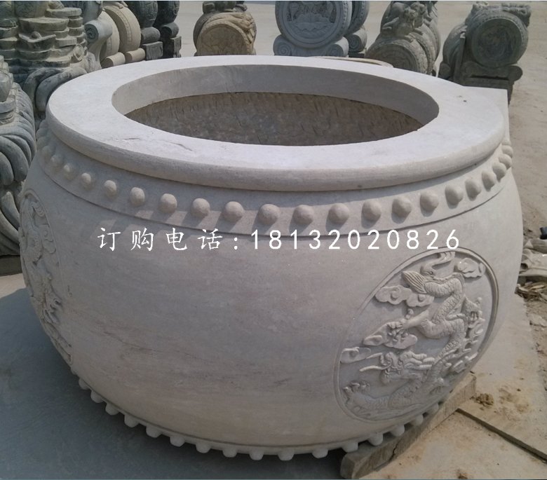 圓形水缸，大理石水缸