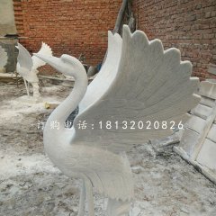 漢白玉丹頂鶴，仙鶴石雕
