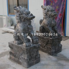 墨玉麒麟石雕，神獸石雕