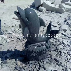 青石海豚石雕，動物石雕