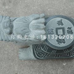 背著銅錢的龍龜石雕，青石龍龜