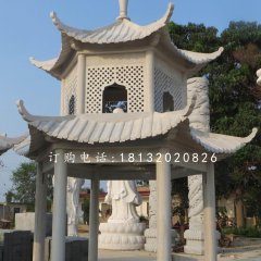 大理石涼亭，雙層涼亭石雕