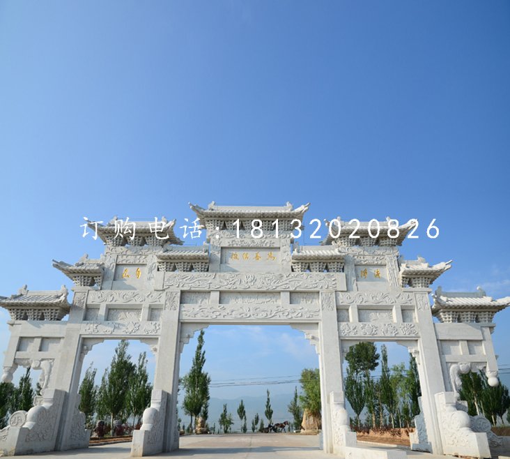 大型石牌坊，道路牌坊石雕