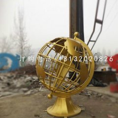 校園地球儀雕塑，不銹鋼景觀雕塑