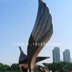 展翅鴿子雕塑，不銹鋼廣場(chǎng)雕塑