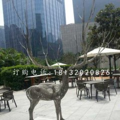 馴鹿雕塑，不銹鋼創(chuàng)意動(dòng)物雕塑