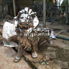 西洋獅雕塑，不銹鋼動(dòng)物雕塑