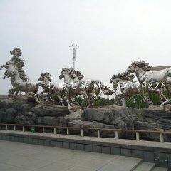 奔騰的馬雕塑，不銹鋼馬雕塑