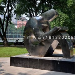 不銹鋼讀書雕塑，校園抽象人物雕塑