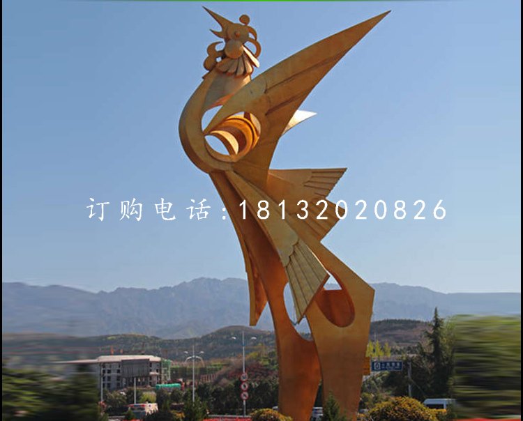 鳳凰雕塑，廣場(chǎng)不銹鋼雕塑
