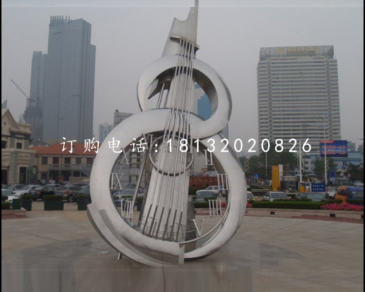 不銹鋼吉他雕塑,廣場(chǎng)不銹鋼雕塑