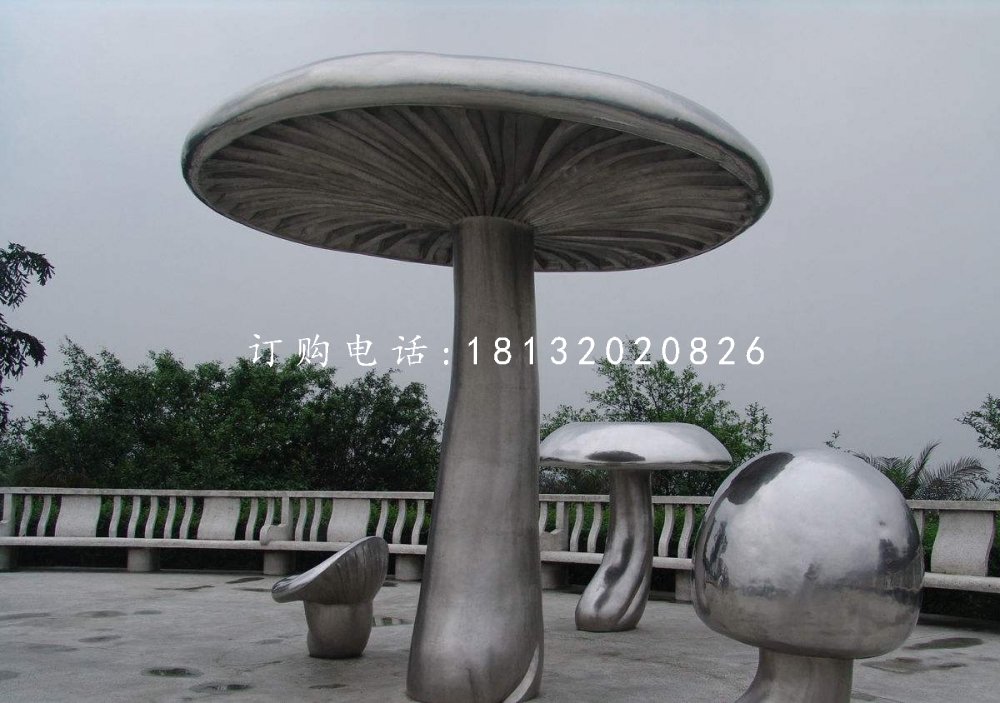 不銹鋼蘑菇雕塑，公園景觀雕塑