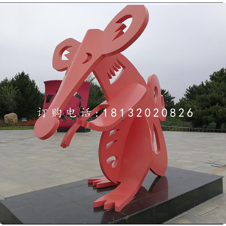 不銹鋼十二生肖，抽象動物雕塑 (2)