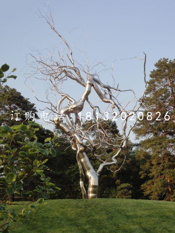 不銹鋼樹根雕塑，公園景觀雕塑
