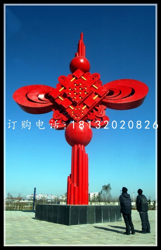 不銹鋼中國(guó)結(jié)，廣場(chǎng)景觀雕塑