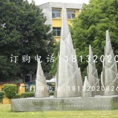 不銹鋼竹筍雕塑，公園植物雕塑