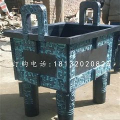 四足鼎銅雕，青銅鼎