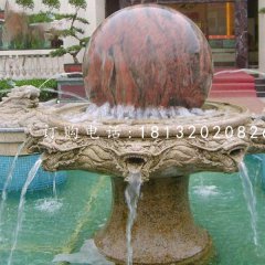 風(fēng)水球噴泉石雕，小區(qū)景觀石雕