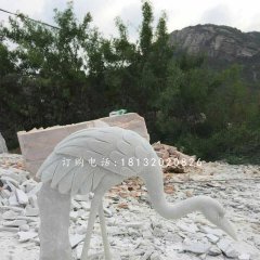 公園仙鶴石雕，漢白玉仙鶴