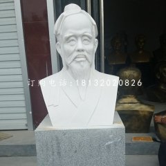 漢白玉華佗胸像，醫(yī)院人物石雕