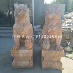 麒麟石雕，戲球麒麟石雕