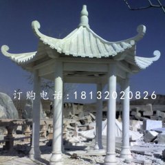 六角亭子，公園景觀石雕