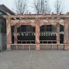 簡(jiǎn)易石長(zhǎng)廊，晚霞紅長(zhǎng)廊雕塑
