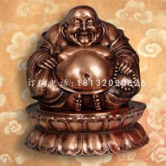 大肚彌勒佛，鑄銅佛像