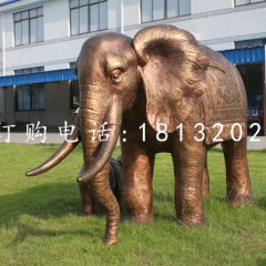 大象銅雕，公園動(dòng)物雕塑