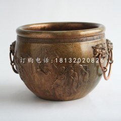 水缸雕塑，仿古銅水缸