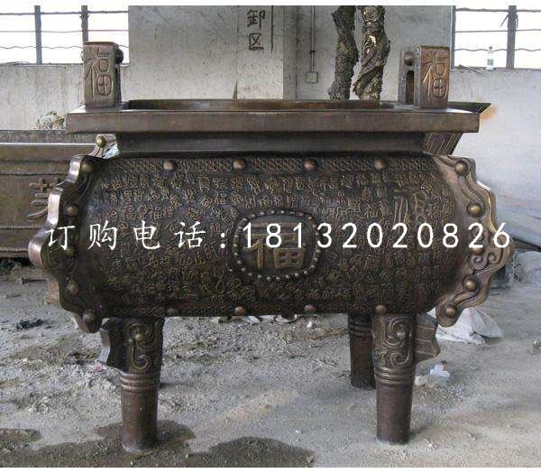四足鼎銅雕，黃銅鼎雕塑