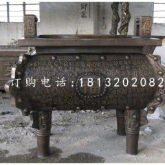 四足鼎銅雕，黃銅鼎雕塑