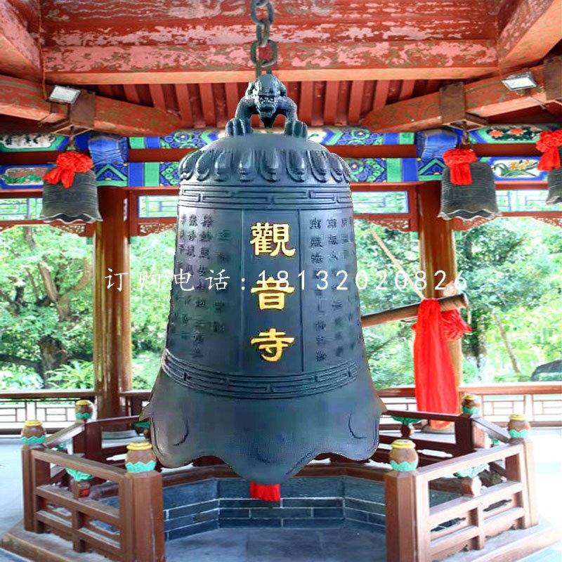 寺廟銅鐘，青銅鐘雕塑